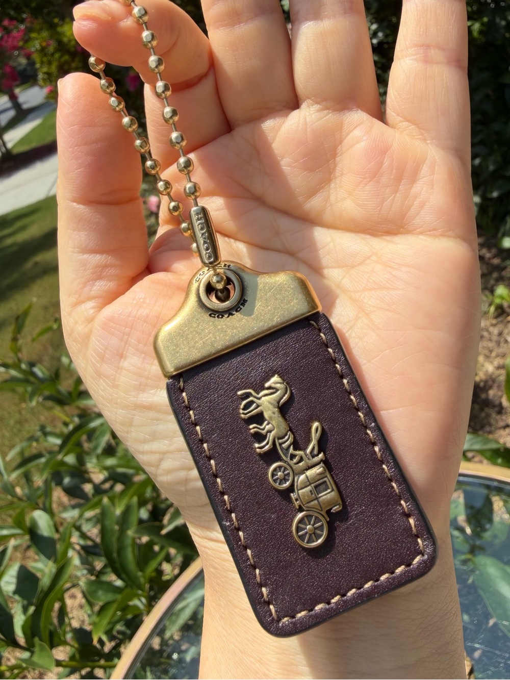 New Coach 1941 Large Dark Eggplant Leather Hangtag